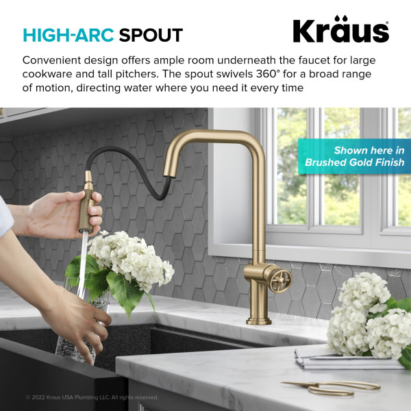 Kraus KPF-3126 Urbix™ Industrial Pull-Down Single Handle Kitchen Faucet