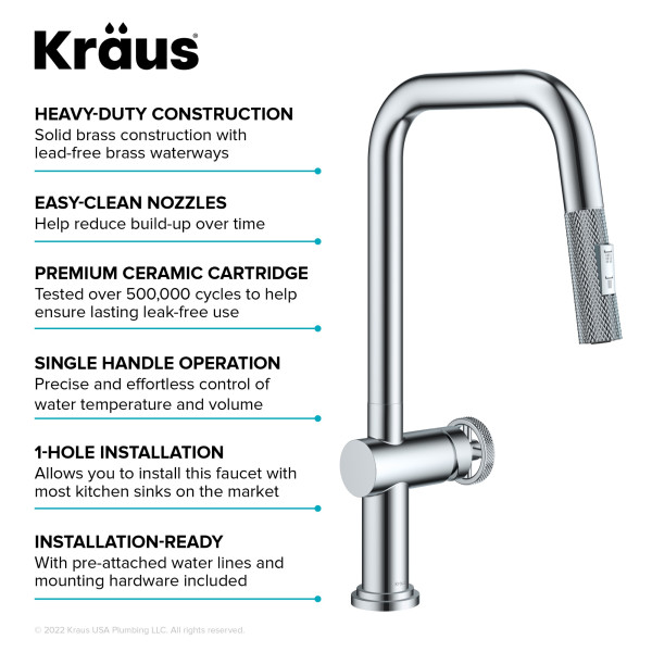 Kraus KPF-3126 Urbix™ Industrial Pull-Down Single Handle Kitchen Faucet