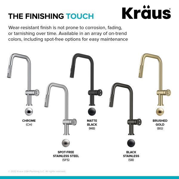 Kraus KPF-3126 Urbix™ Industrial Pull-Down Single Handle Kitchen Faucet