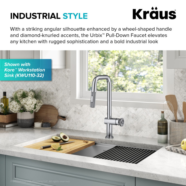 Kraus KPF-3126 Urbix™ Industrial Pull-Down Single Handle Kitchen Faucet
