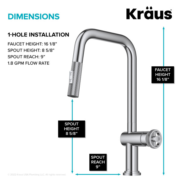 Kraus KPF-3126 Urbix™ Industrial Pull-Down Single Handle Kitchen Faucet