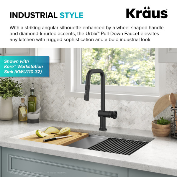 Kraus KPF-3126 Urbix™ Industrial Pull-Down Single Handle Kitchen Faucet