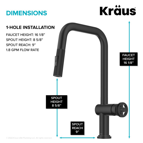 Kraus KPF-3126 Urbix™ Industrial Pull-Down Single Handle Kitchen Faucet