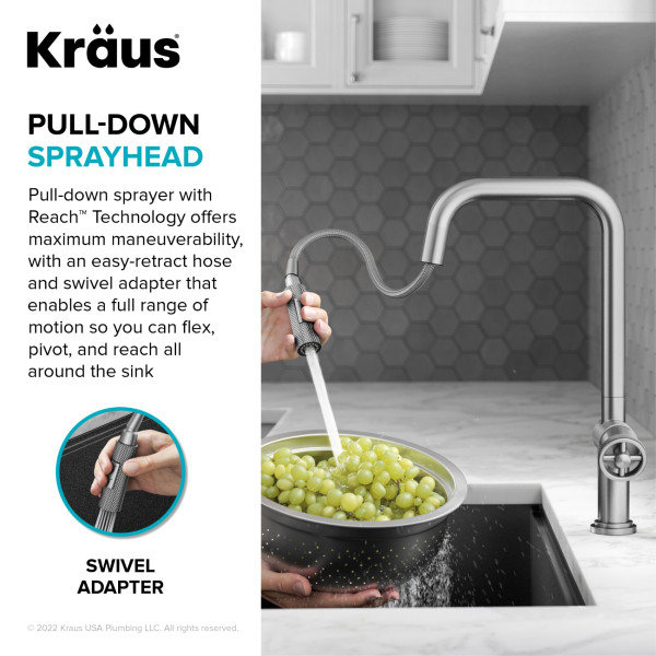 Kraus KPF-3126 Urbix™ Industrial Pull-Down Single Handle Kitchen Faucet