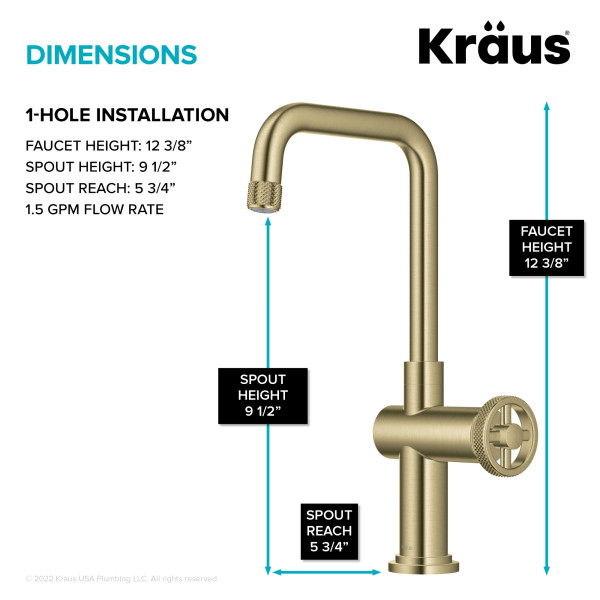 Kraus KPF-3127 Urbix™ Industrial Single Handle Kitchen Bar Faucet