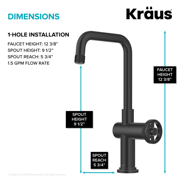 Kraus KPF-3127 Urbix™ Industrial Single Handle Kitchen Bar Faucet