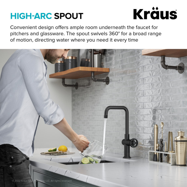 Kraus KPF-3127 Urbix™ Industrial Single Handle Kitchen Bar Faucet