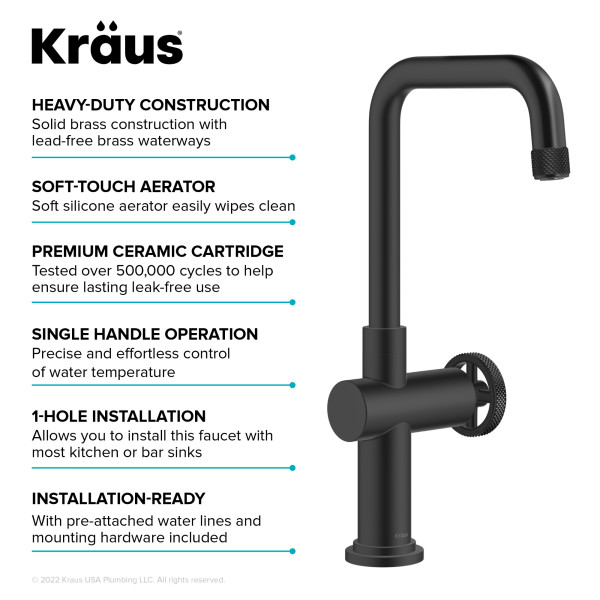 Kraus KPF-3127 Urbix™ Industrial Single Handle Kitchen Bar Faucet