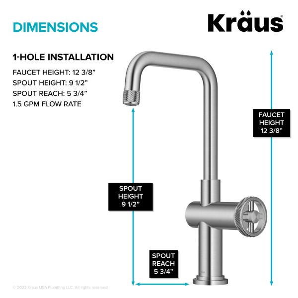 Kraus KPF-3127 Urbix™ Industrial Single Handle Kitchen Bar Faucet