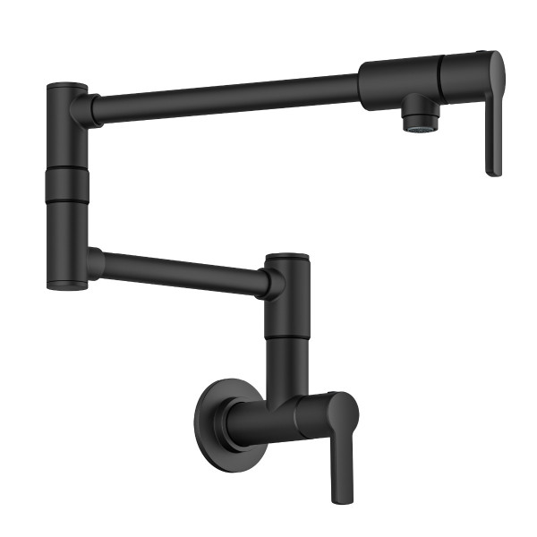 KRAUS KPF-5001MB Wall Mount Pot Filler Kitchen Faucet w/ Arm in Matte Black