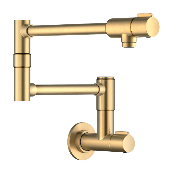 KRAUS KPF-5003SFBB Wall Mount Pot Filler Kitchen Faucet w/ Arm in Brushed Brass