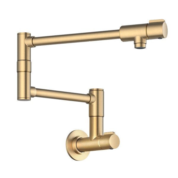 KRAUS KPF-5003SFBB Wall Mount Pot Filler Kitchen Faucet w/ Arm in Brushed Brass