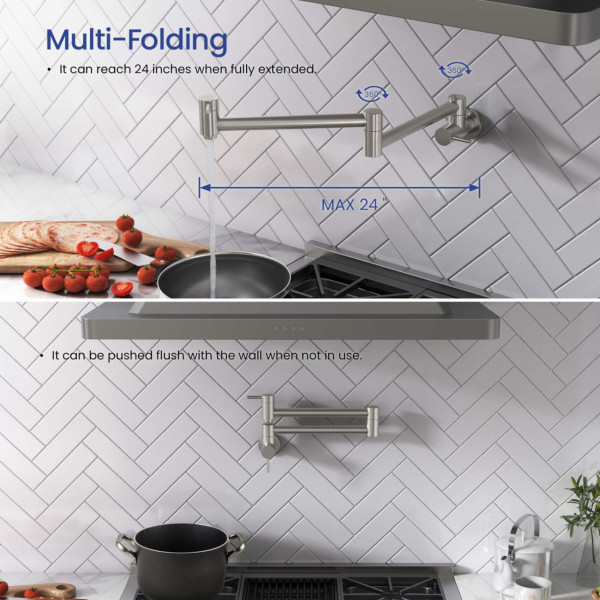 KIBI KPF601BN Circular Pot Filler In Brushed Nickel