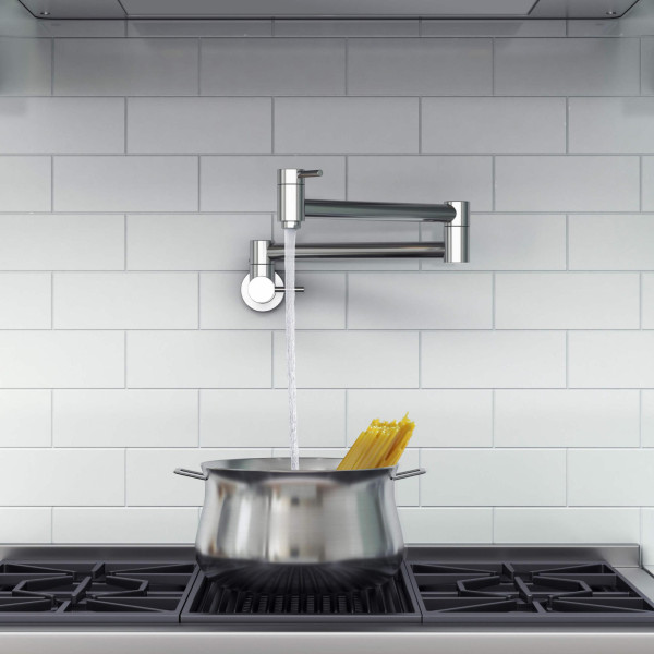 KIBI KPF601CH Circular Pot Filler In Chrome
