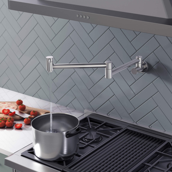 KIBI KPF601CH Circular Pot Filler In Chrome