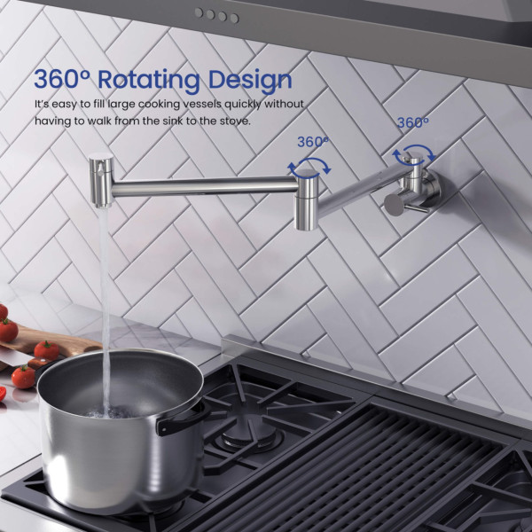 KIBI KPF601CH Circular Pot Filler In Chrome