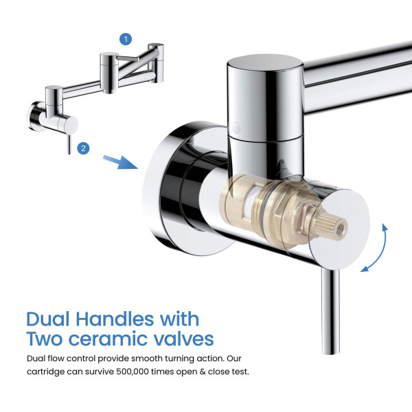 KIBI KPF601CH Circular Pot Filler In Chrome