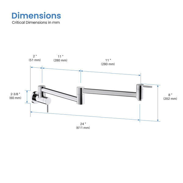 KIBI KPF601CH Circular Pot Filler In Chrome