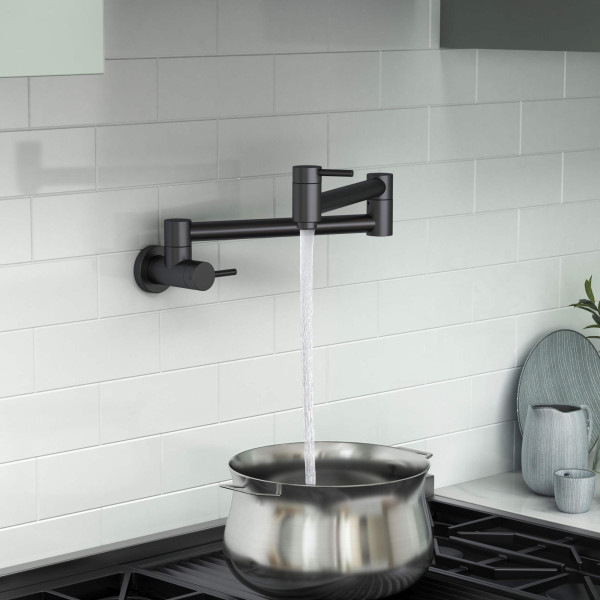 KIBI KPF601MB Circular Pot Filler In Matte Black