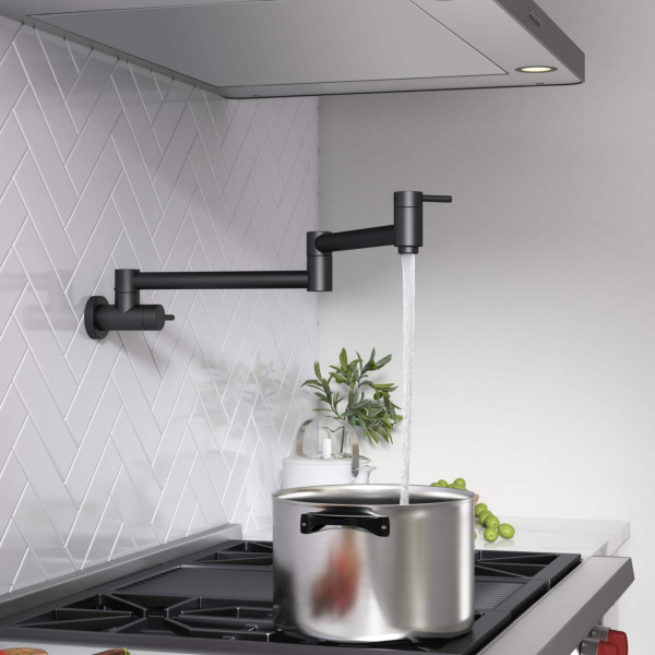 KIBI KPF601MB Circular Pot Filler In Matte Black