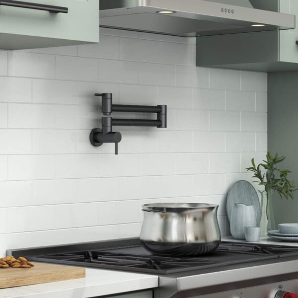 KIBI KPF601MB Circular Pot Filler In Matte Black