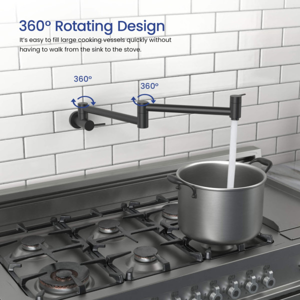 KIBI KPF601MB Circular Pot Filler In Matte Black