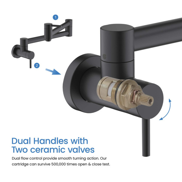 KIBI KPF601MB Circular Pot Filler In Matte Black