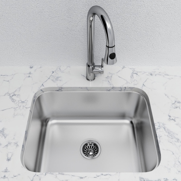 Cantrio Koncepts KSS-516 One Bowl Undermont Kitchen Sink - Stainless Steel