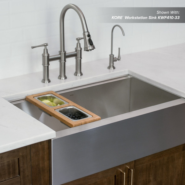 KRAUS KSC-1001BB Workstation Kitchen Sink Serving Board Set w/ Stainless Steel Bowl