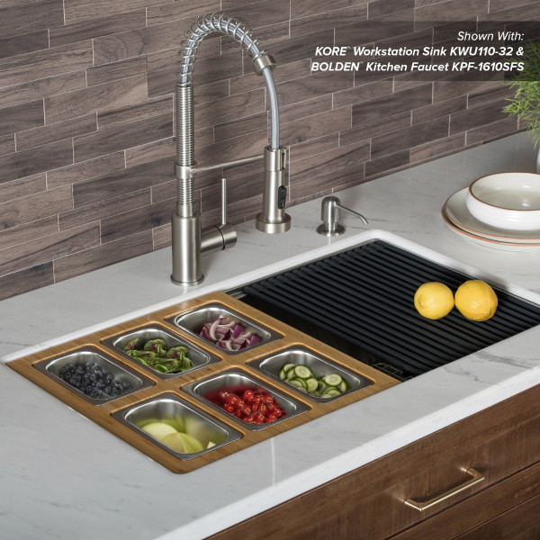 KRAUS KSC-1004BB Workstation Kitchen Sink Serving Board Set w/ Stainless Steel Bowl
