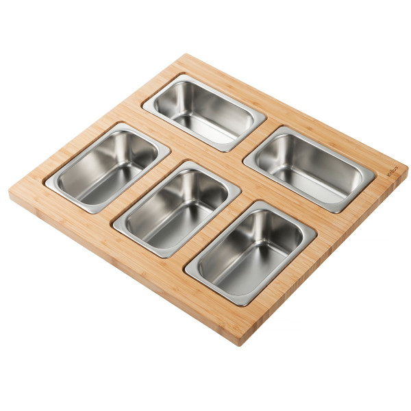 KRAUS KSC-1005BB Workstation Kitchen Sink Serving Board Set w/ Stainless Steel Bowl