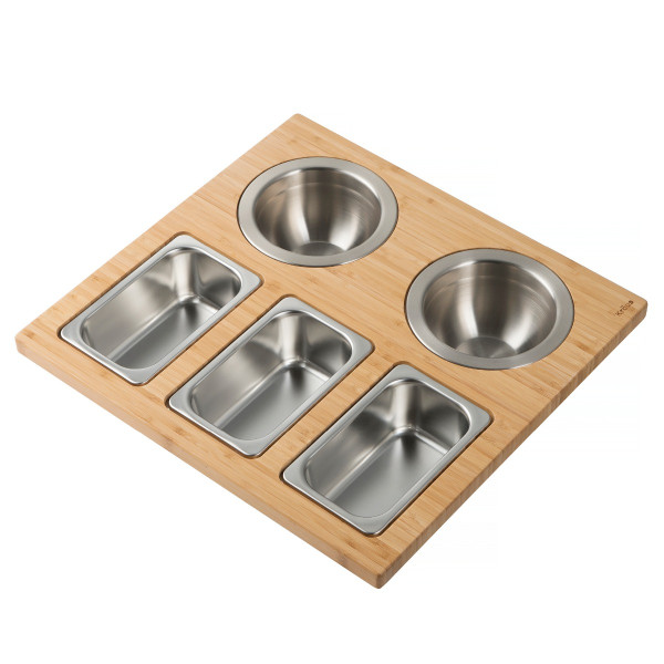 KRAUS KSC-1006BB Workstation Kitchen Sink Serving Board Set with Stainless Steel Bowl