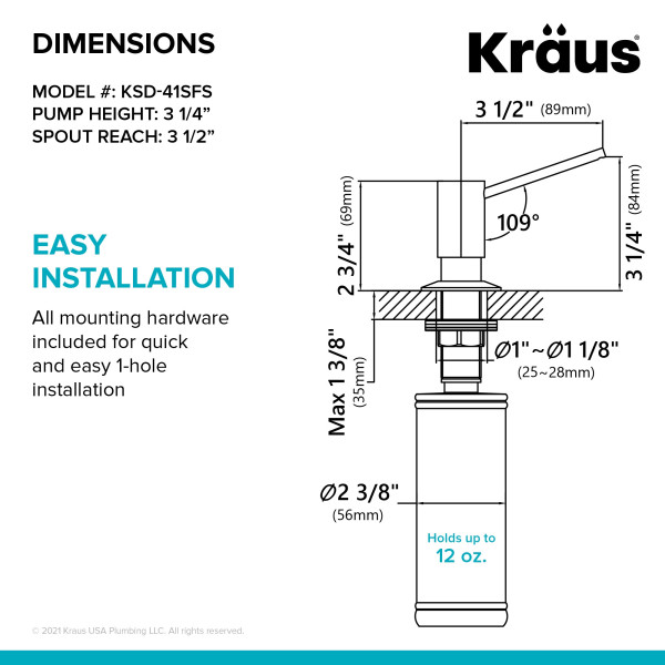KRAUS KSD-41SFS KRAUS Kitchen Soap & Lotion Dispenser Spot Free Stainless Steel