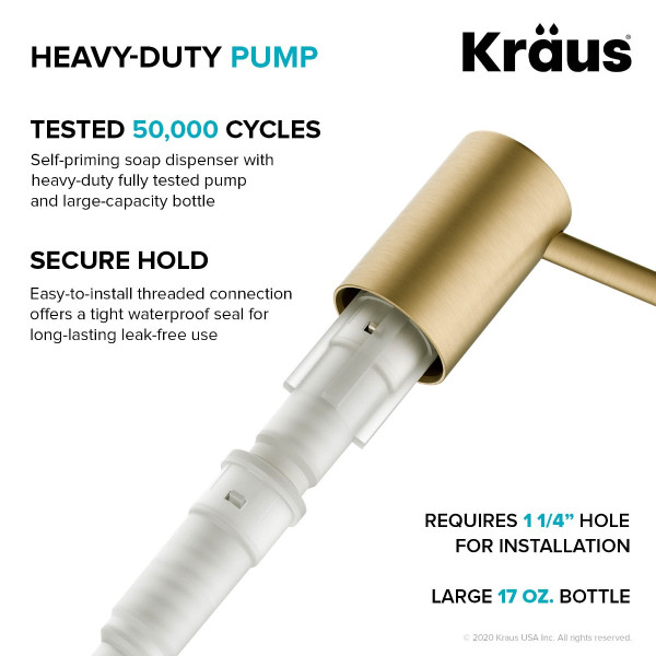KRAUS KSD-43BG Kitchen Soap and Lotion Dispenser in Brushed Gold