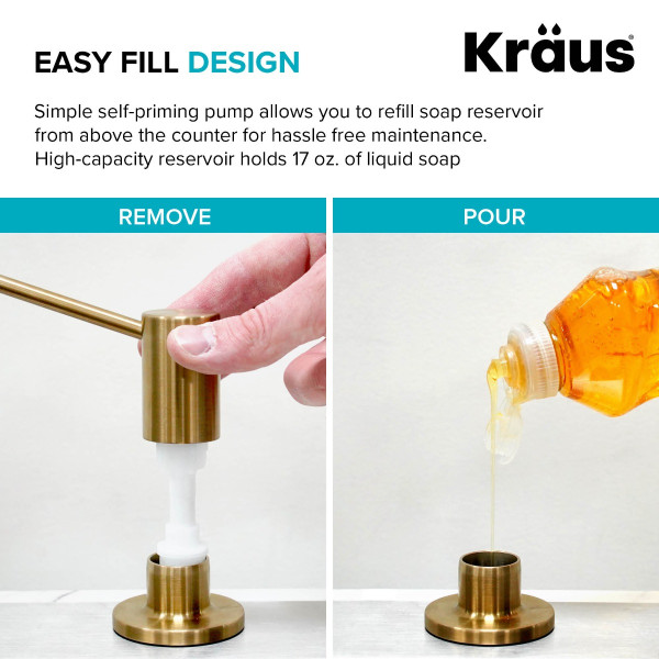 KRAUS KSD-43BG Kitchen Soap and Lotion Dispenser in Brushed Gold