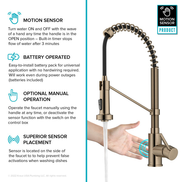 KRAUS KSF-1610SFACB Pull-Down Single Handle Kitchen Faucet 