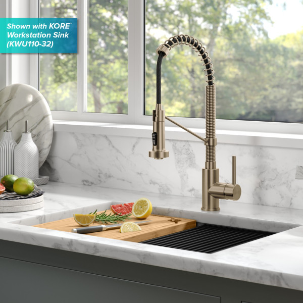 KRAUS KSF-1610SFACB Pull-Down Single Handle Kitchen Faucet 