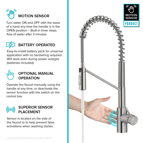 KRAUS KSF-2631 Commercial Pull-Down Single Handle Kitchen Faucet with QuickDock