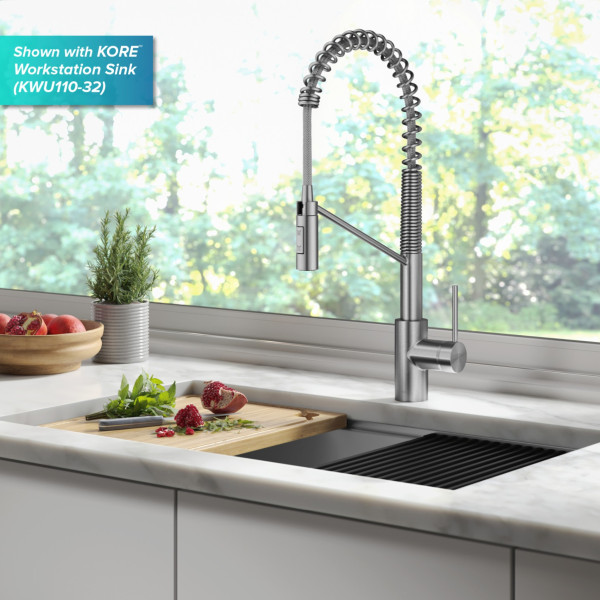 KRAUS KSF-2631 Commercial Pull-Down Single Handle Kitchen Faucet with QuickDock