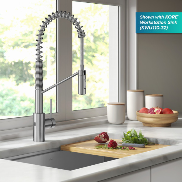 KRAUS KSF-2631 Commercial Pull-Down Single Handle Kitchen Faucet with QuickDock