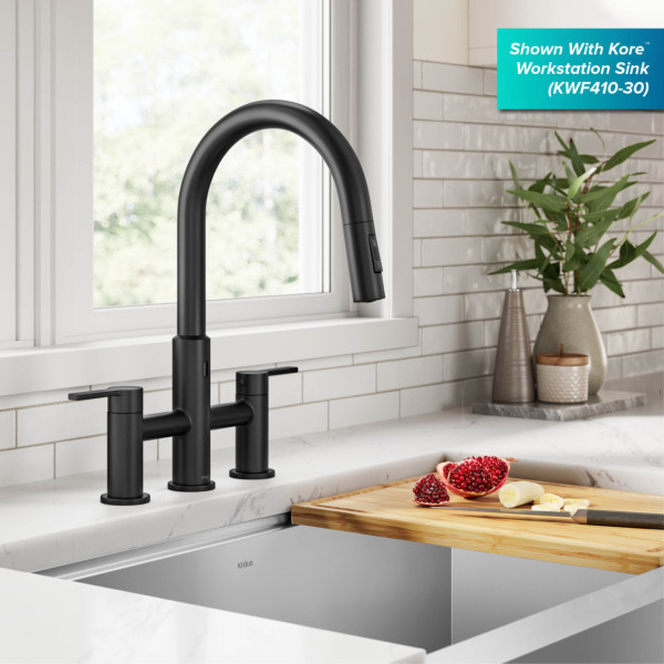 KRAUS KSF-3122MB Touchless Sensor Kitchen Faucet with Sprayhead in Matte Black