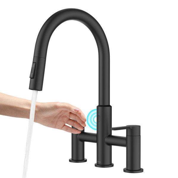 KRAUS KSF-3122MB Touchless Sensor Kitchen Faucet with Sprayhead in Matte Black