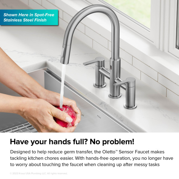 KRAUS KSF-3122MB Touchless Sensor Kitchen Faucet with Sprayhead in Matte Black