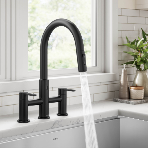 KRAUS KSF-3122MB Touchless Sensor Kitchen Faucet with Sprayhead in Matte Black