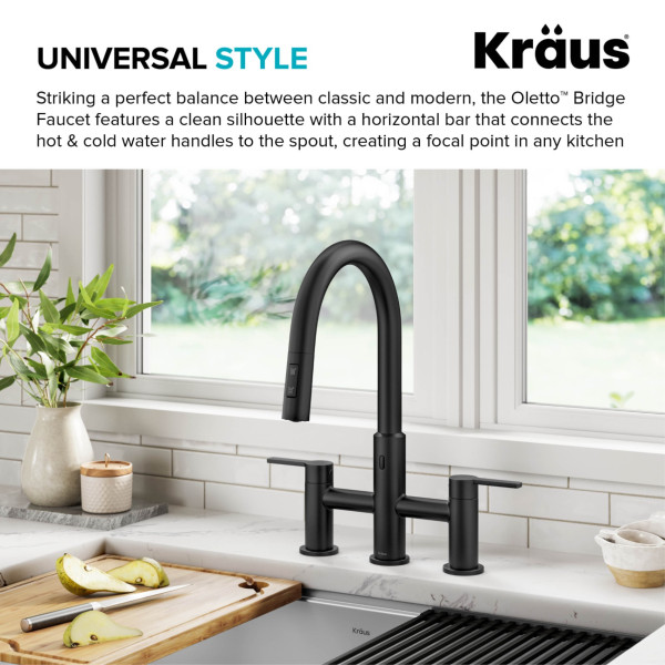 KRAUS KSF-3122MB Touchless Sensor Kitchen Faucet with Sprayhead in Matte Black