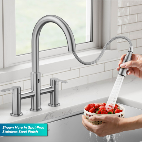 KRAUS KSF-3122MB Touchless Sensor Kitchen Faucet with Sprayhead in Matte Black