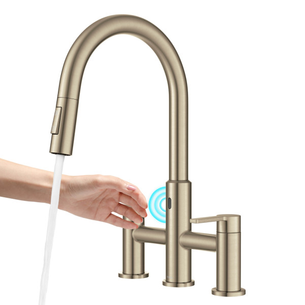 KRAUS KSF-3122SFACB Touchless Sensor Faucet with Sprayhead in Antique Bronze