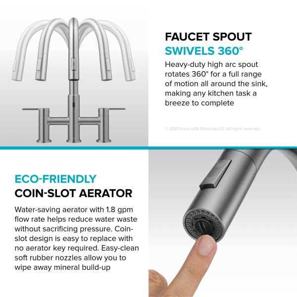 KRAUS KSF-3122SFS Touchless Sensor Faucet with Sprayhead in Stainless Steel