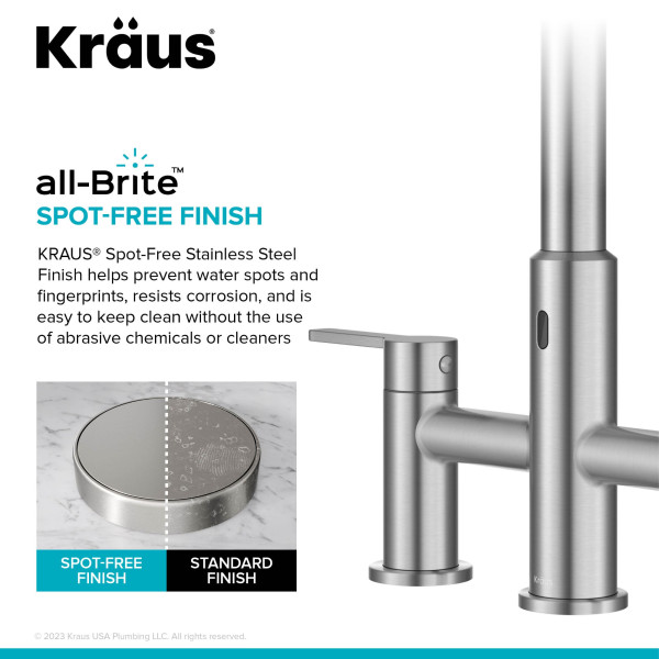 KRAUS KSF-3122SFS Touchless Sensor Faucet with Sprayhead in Stainless Steel