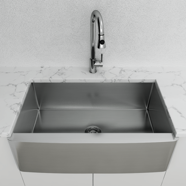 Cantrio Koncepts KSS-3321-1 18 Gauge Stainless Steel Apron Front Sink